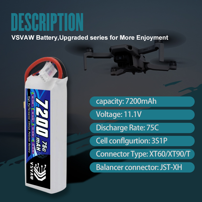 VSVAW 3S Lipo Battery 11.1V 72 - Drone Rc Truck ulasan dan harga