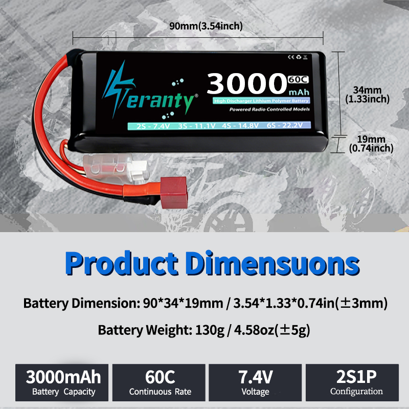 TERANTY 2S 3000mAh Lipo Batter - Drone Rc Truck ulasan dan harga