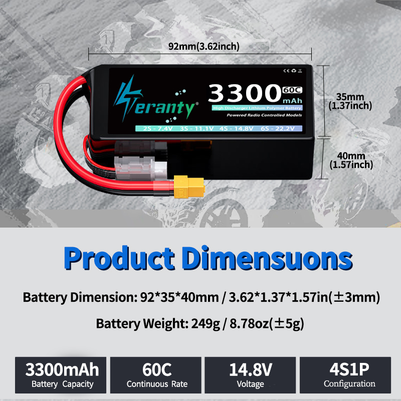 TERANTY 4S 3300mAh Lipo Batter - Drone Rc Truck ulasan dan harga