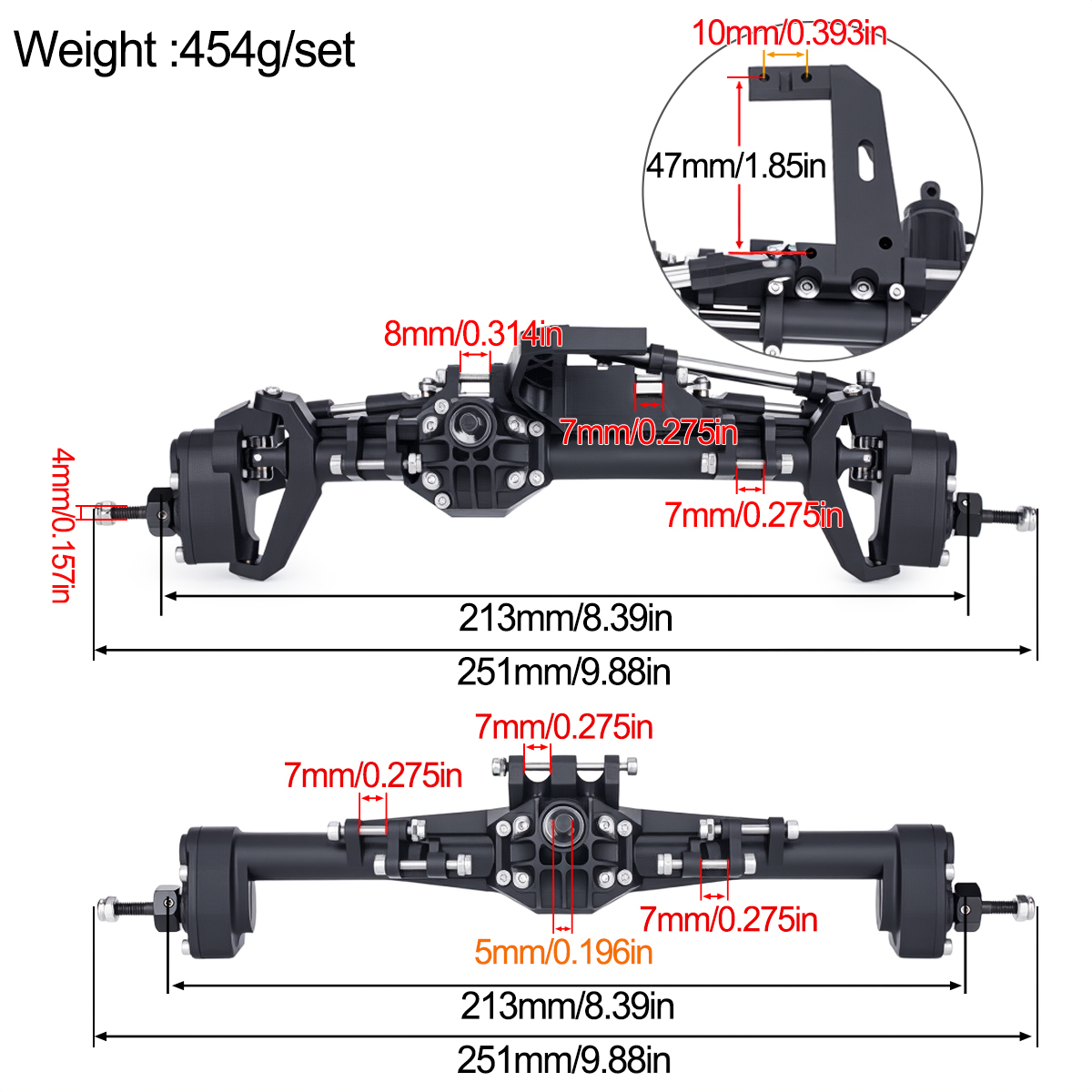 Plastic Complete Front Rear Po - Rc Crawler Axle Parts ulasan dan harga