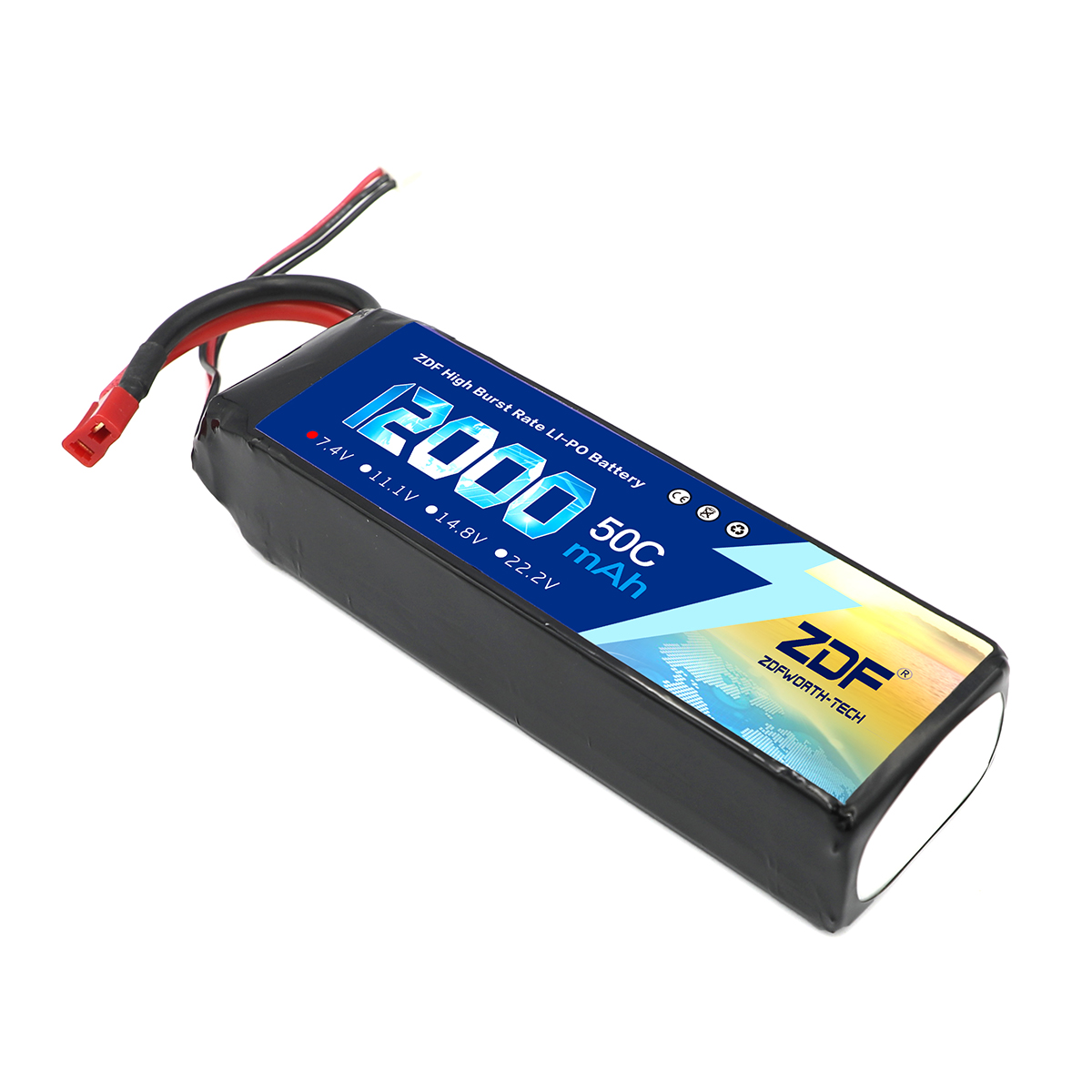 ZDF 7.4V Lipo 12000 mAh 50C 2S - Drone Rc Truck ulasan dan harga