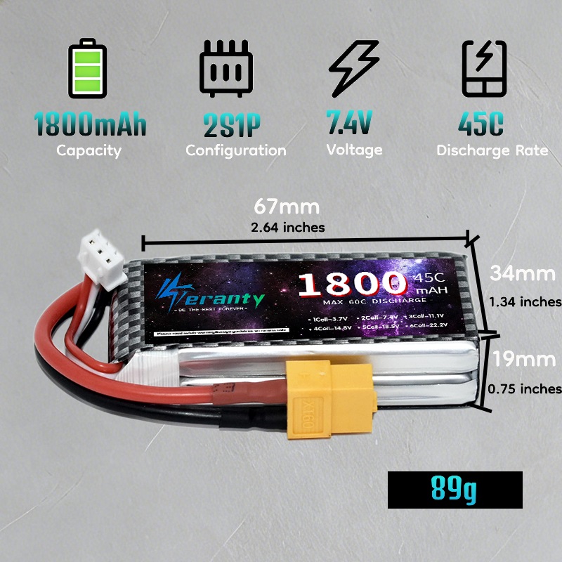 TERANTY 2S 3S 4S 1800mAh Lipo  - Drone Rc Truck ulasan dan harga