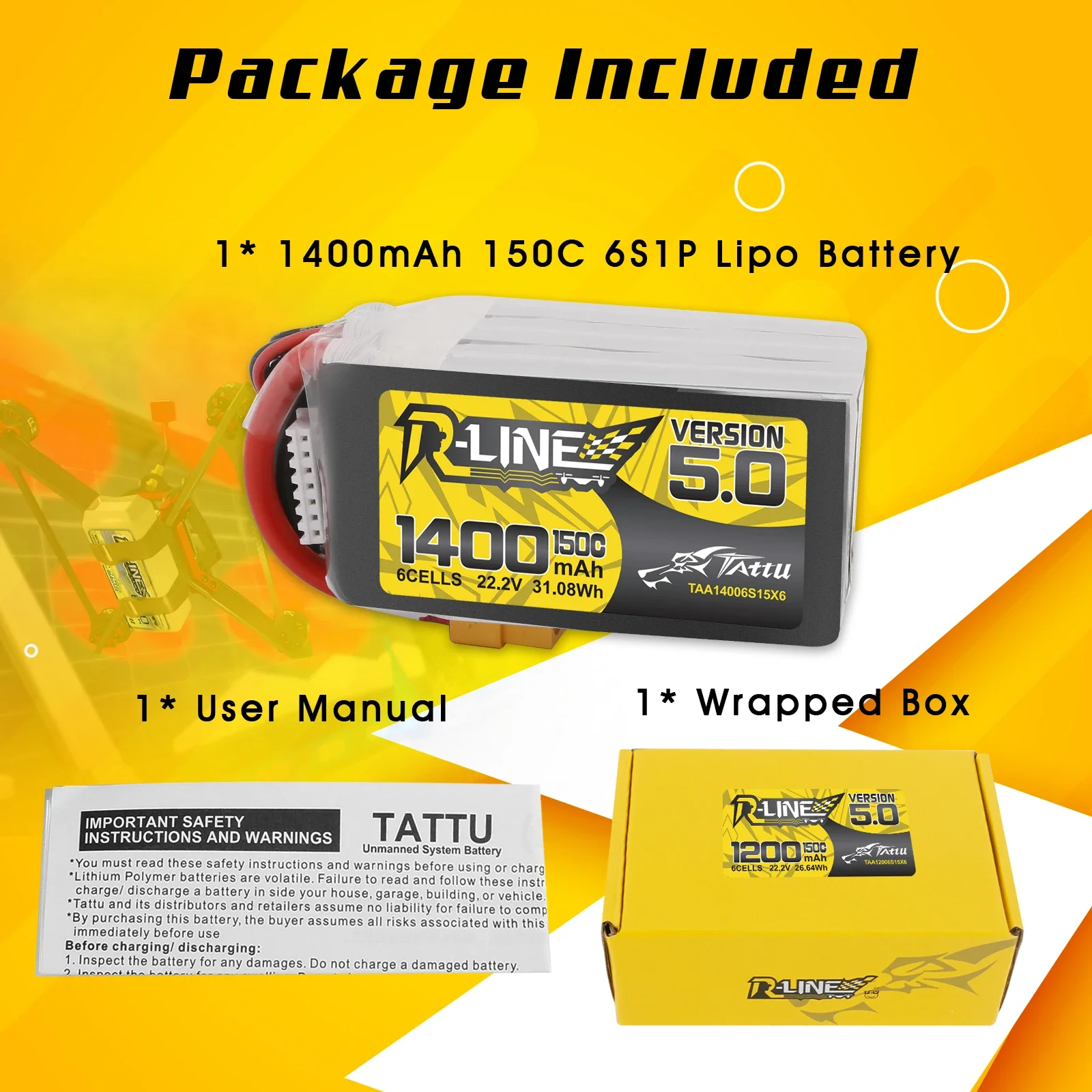 Tattu R-Line 1200mAh 1400mAh 6 - Drone Frame 5 Inch ulasan dan harga
