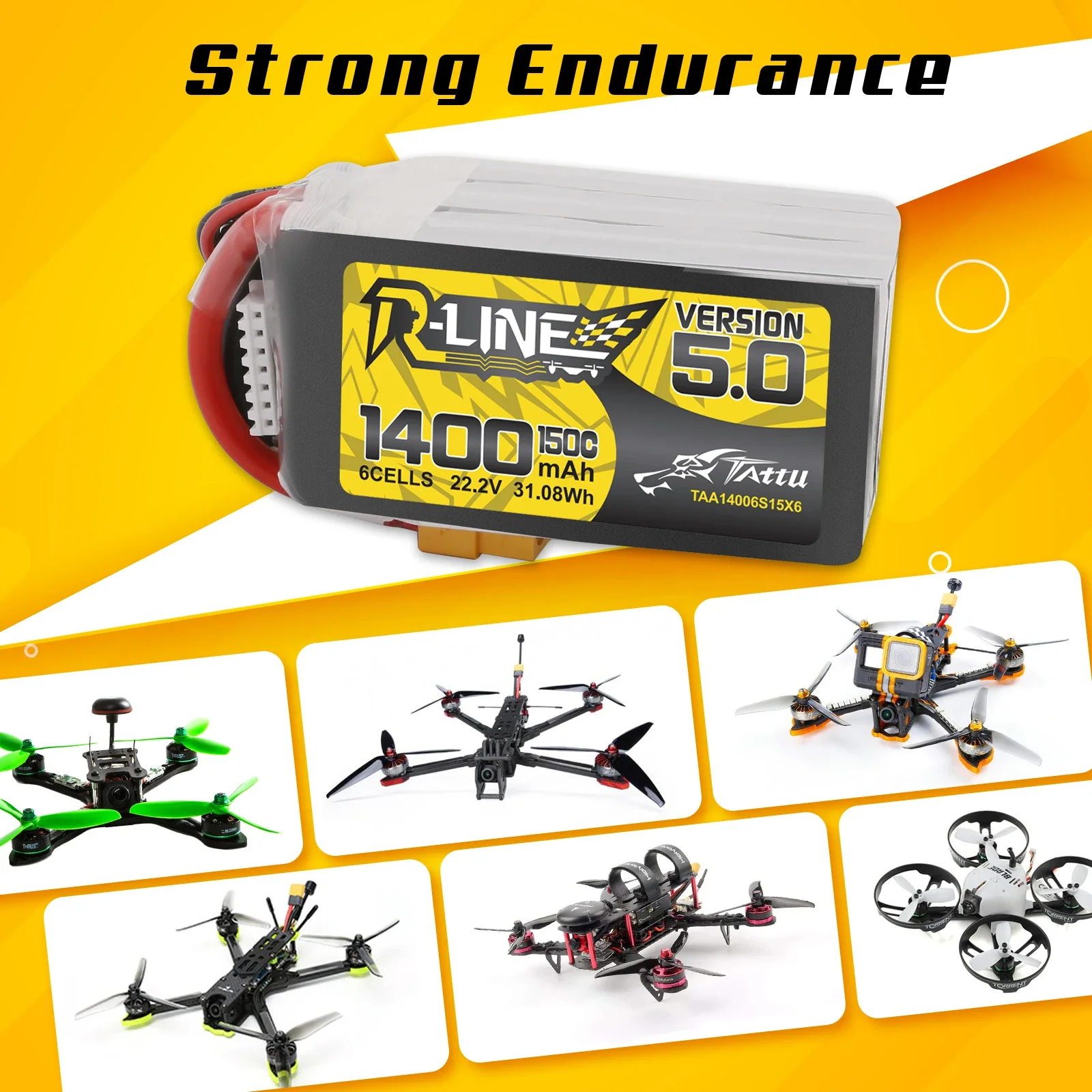 Tattu R-Line 1200mAh 1400mAh 6 - Drone Frame 5 Inch ulasan dan harga