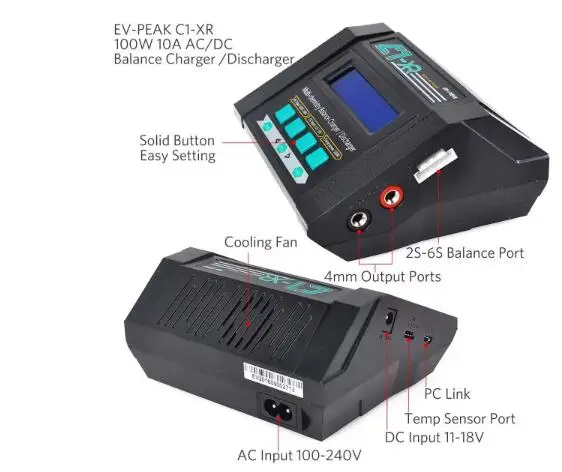 EV-Peak C1-XR multi-functional - Lipo Battery Charger ulasan dan harga