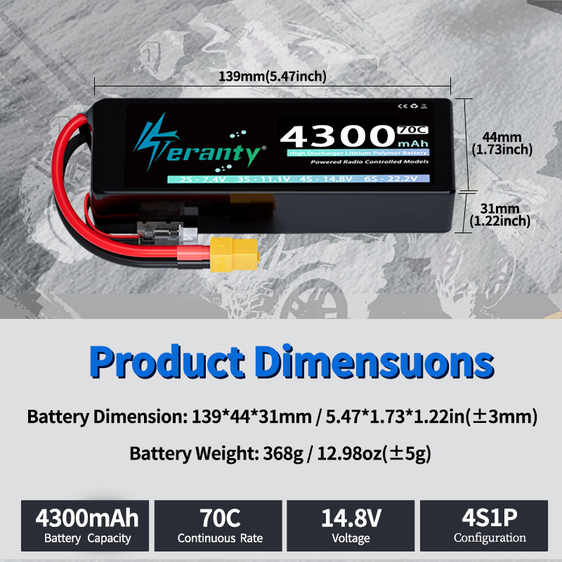 TERANTY 4S Lipo Battery 4300mA - Drone Rc Truck ulasan dan harga