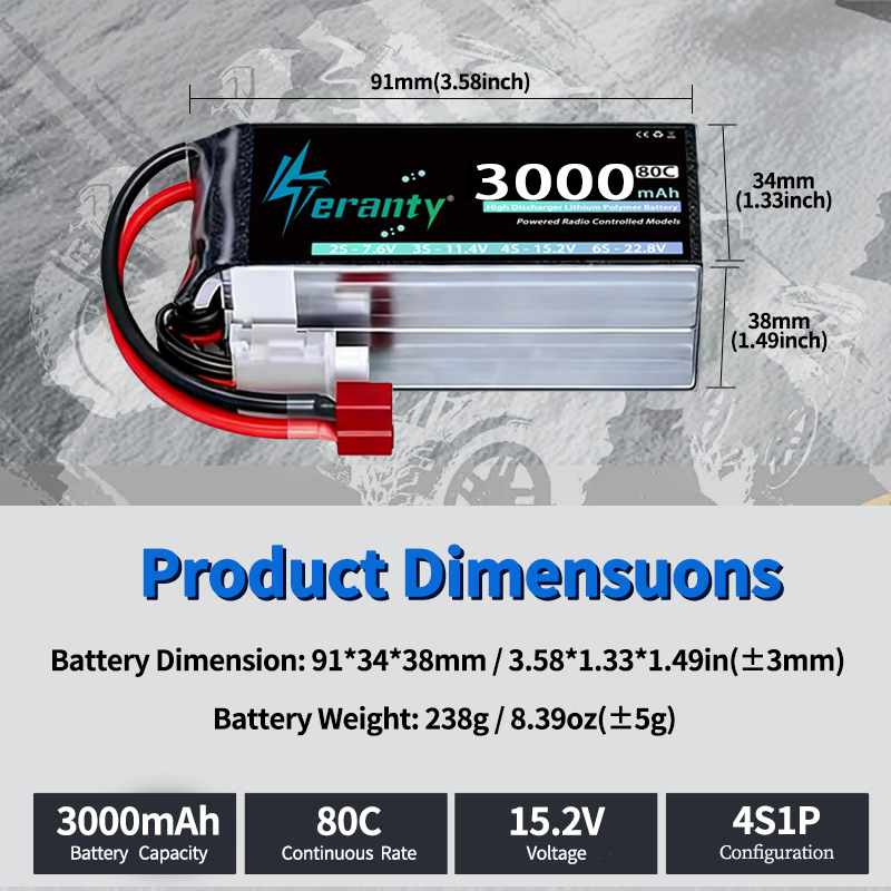 2Pcs TERANTY 14.8V 15.2V Lipo  - Drone Rc Truck ulasan dan harga